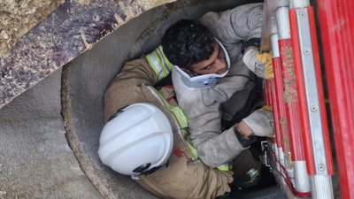 Hatay'da kuyuya düşen vatandaş yaralandı