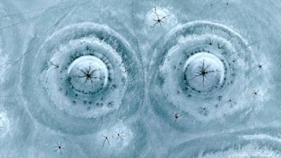 Gümüşören Barajı’nda doğanın sanatı: Göz bebeğini andıran buz desenleri