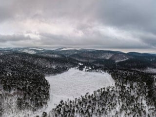 Tokat’ta Kurt Gölü kış manzarasıyla büyüledi