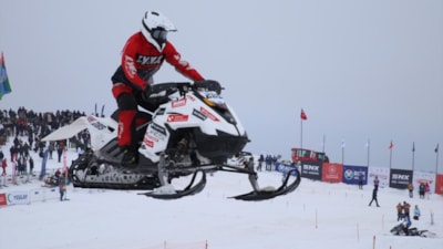Rize'de Dünya Kar Motosikleti Şampiyonası’nda sıralama heyecanı