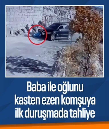 Kayseri'de baba ve oğlunu ezen komşuya ilk duruşmada tahliye