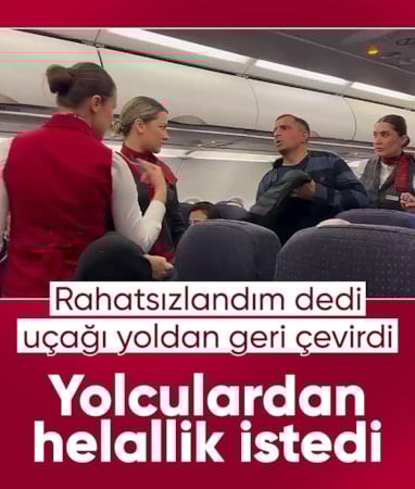 Erzurum'da rahatsızlandığını söyleyip uçaktan indi: Yolculardan helallik aldı