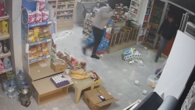 Kırıkkale'de market dolabı bomba gibi patladı: Korku dolu anlar güvenlik kamerasında