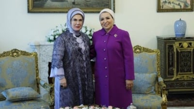 Emine Erdoğan, Mısır Cumhurbaşkanı Sisi'nin eşi Amer ile bir araya geldi