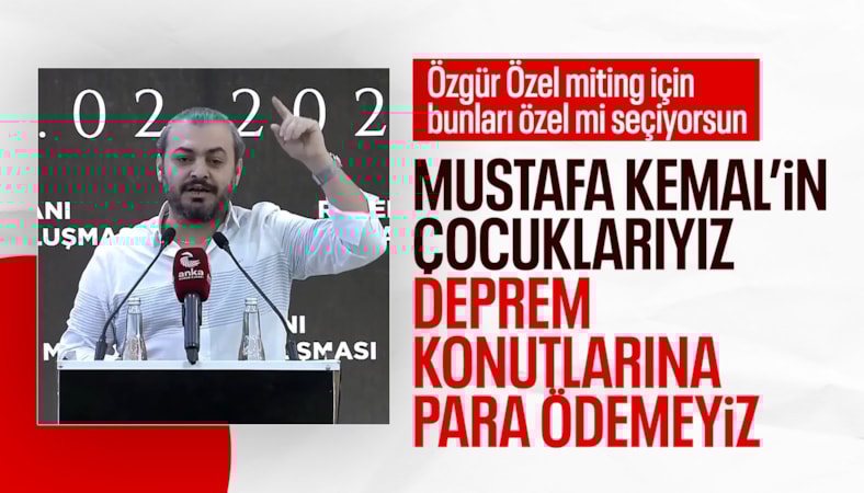 CHP'nin Hatay programında konuşan kişi: Beğenmediğimiz evlerde oturmak zorunda kalacağız