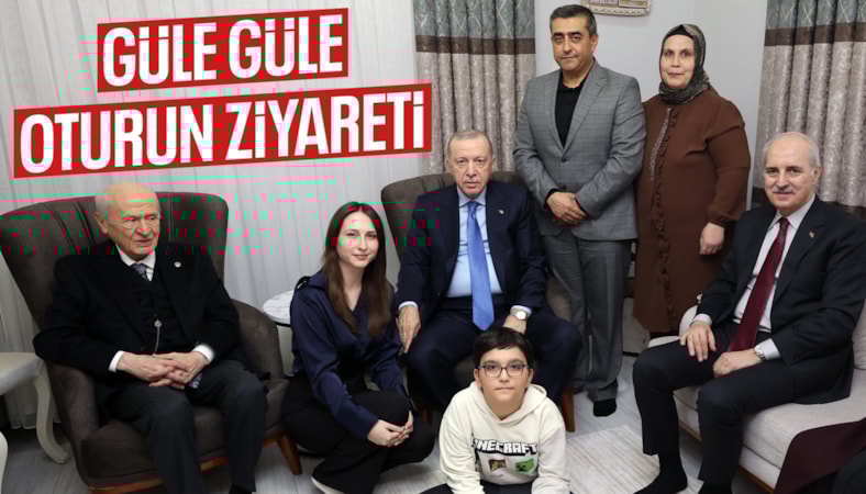 Cumhurbaşkanı Erdoğan'dan depremzede aileye ev ziyareti