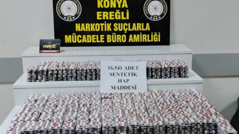 Konya'da uyuşturucu operasyonu: Binlerce hap ele geçirildi