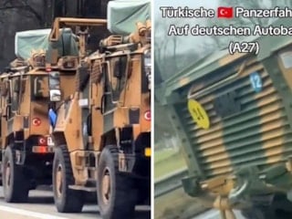 Türk askeri ve zırhlı araçları Almanya otobanında