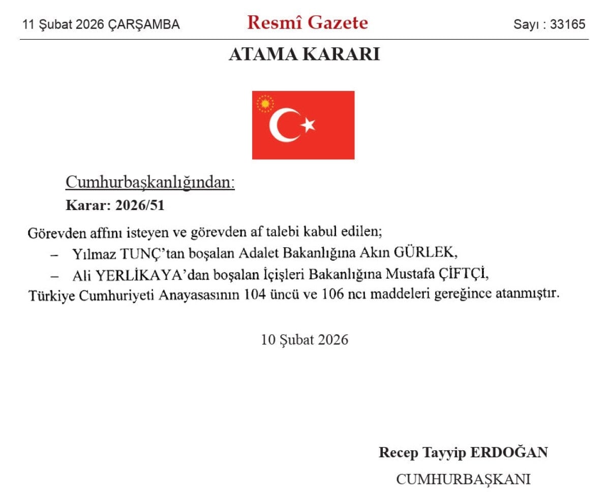 Türkiye’de iki bakanlıkta üst düzey görev değişikliği