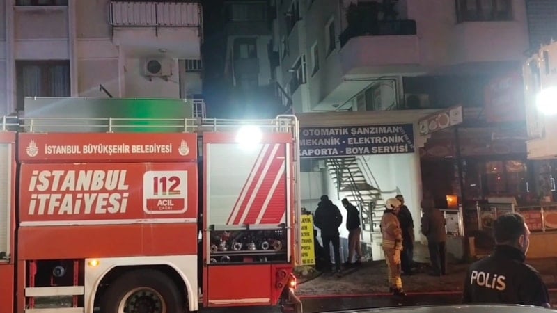 İstanbul'da oto tamirhanesinde korkutan yangın