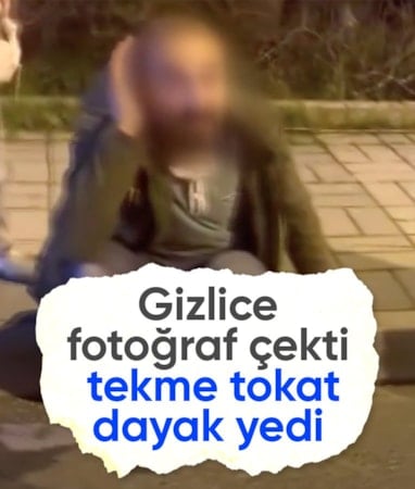 İstanbul'da genç kadın, gizlice fotoğrafını çeken şahsa tekmeyle saldırdı