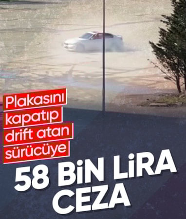 Tekirdağ'da drift yapan sürücüye 58 bin 217 TL ceza