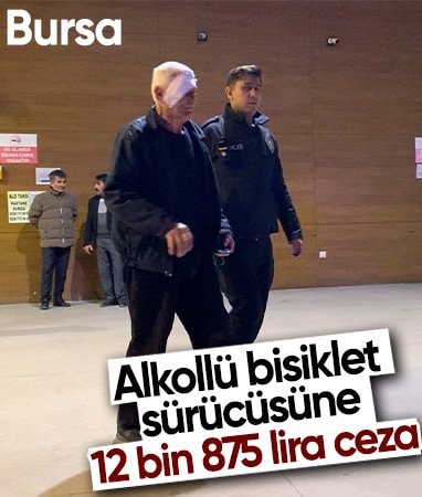 Bursa'da kaza yapan alkollü bisiklet sürücüsüne ceza kesildi