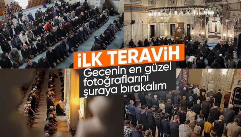 Camiler ilk teravih namazı için doldu