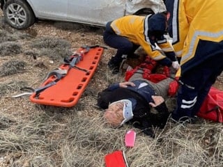 Nevşehir'de eşini bıçakladı, kaçarken kaza geçirdi