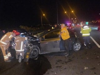 Bursa'da otobanda yaşanan feci kazada 1 kişi yaralandı