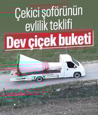 Bolu'da oto kurtarıcı üzerinde evlilik teklifi