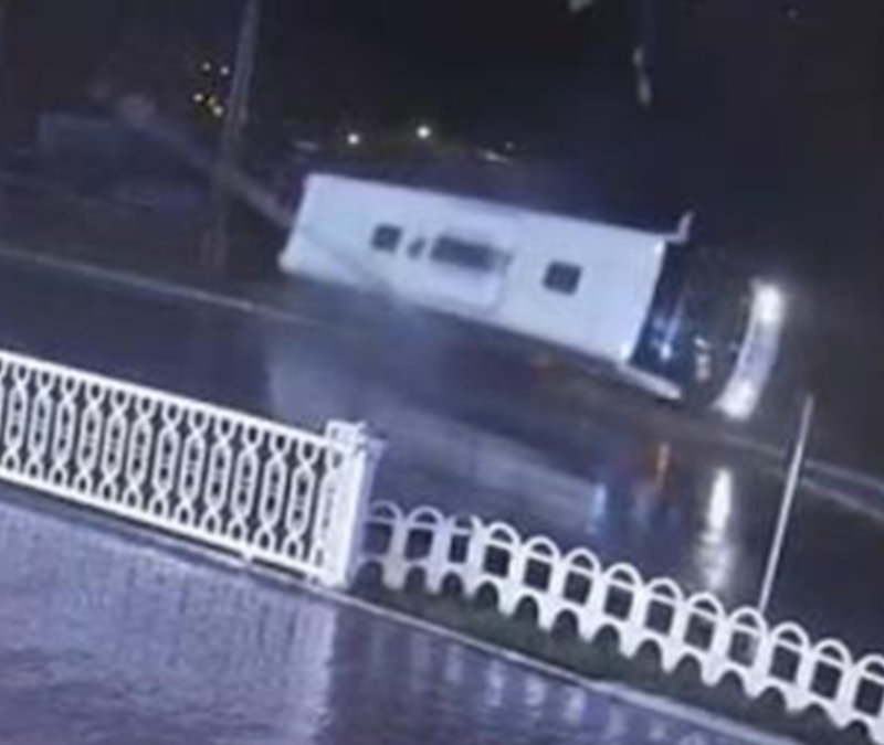 Samsun'da otobüsün devrildiği kazanın görüntüleri ortaya çıktı