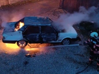 Malatya'da babasının otomobilini yakan kişi gözaltına alındı