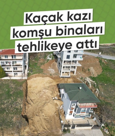 Denizli’de kaçak kazı, komşu binaları tehlikeye attı