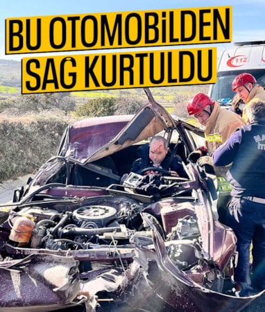 Manisa'da tıra çarpan araç 150 metre sürüklendi: Şoför yaralı kurtuldu