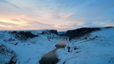 Kar altındaki Akyaka Kanyonu havadan görüntülendi