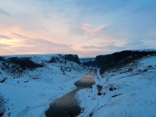 Kar altındaki Akyaka Kanyonu havadan görüntülendi