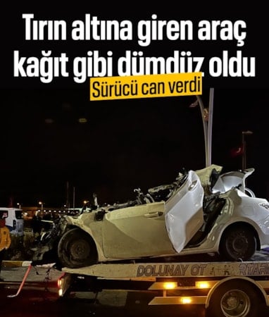 Niğde'de tıra çarpan otomobilin sürücüsü hayatını kaybetti