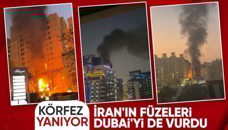 İran füzeleri Dubai'de: Peş peşe patlama sesleri duyuldu