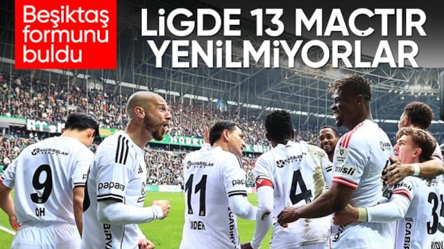 Beşiktaş, ligde yenilmezlik serisini 13 maça yükseltti