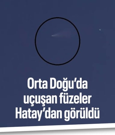 Hatay semalarında füze hareketliliği görüntülendi