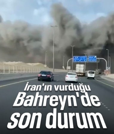 İran'ın yoğun saldırılarının ardından Bahreyn'den dumanlar yükseliyor