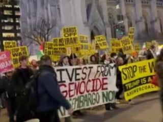 ABD ve İsrail'in saldırıları New York'ta protesto edildi