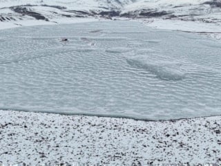 Erzurum’da Demirdöven Barajı buz tuttu