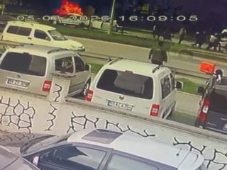 Samsun'da 6 aracın karıştığı kaza kamerada: 3 yaralı