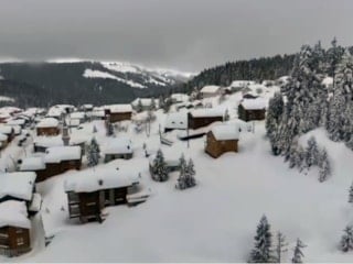 Giresun yaylaları mart ayında beyaz örtüyle görsel şölen sundu