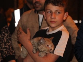 Antalya'da kedi 'Duman' evde çıkan yangında kurtarıldı