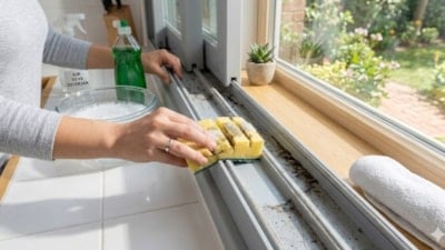 Sünger hilesiyle pencere çerçevelerini temizleme taktiği: En dar alanlara bile ulaşıyor