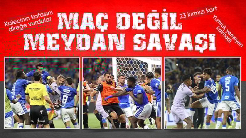 Brezilya Ligi'nde ortalık savaş alanına döndü: Tekme tokat birbirlerine girdiler!