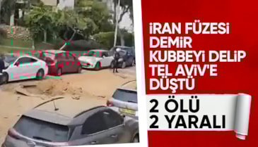 İran’ın İsrail merkezine düzenlediği saldırı anı