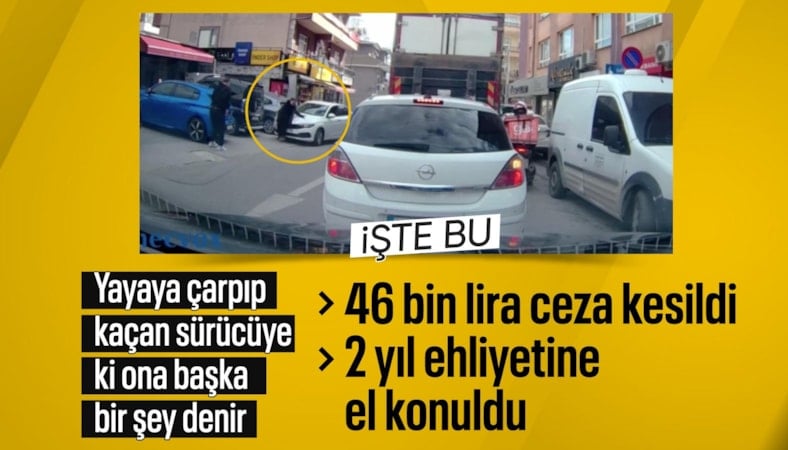 İstanbul'da yolda yürüyen kadına çarpıp kaçan sürücüye 46 bin lira ceza