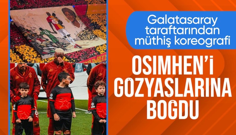 Galatasaray taraftarından Victor Osimhen'e özel koreografi