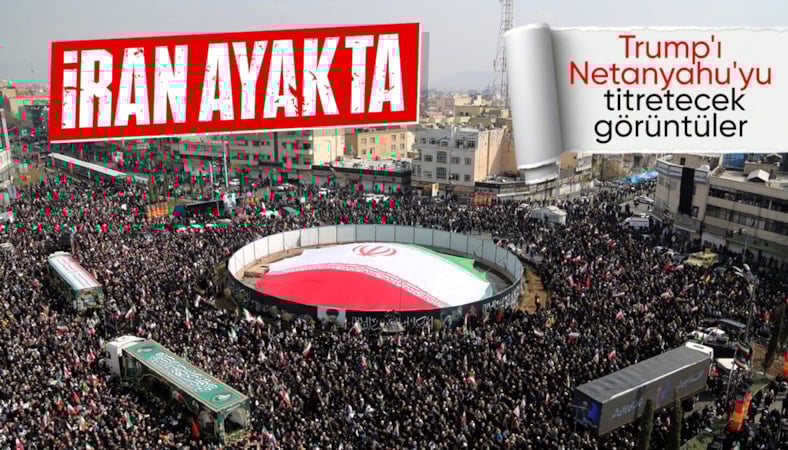 İran'da ölen komutanlar için cenaze töreni düzenlendi: Gözyaşlarına boğuldular