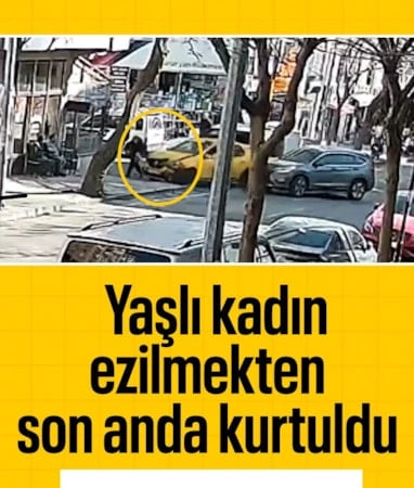 Tekirdağ’da yaşlı kadın, kontrolden çıkan araçtan son anda kurtuldu
