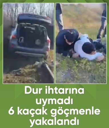 Kuzey Marmara’da 'dur' ihtarına uymayan sürücü, kaçak göçmenlerle yakalandı