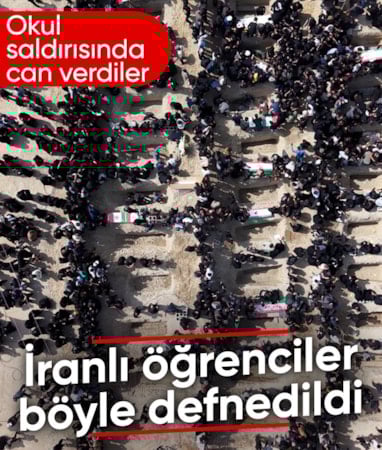 ABD-İsrail saldırısında ölen İranlı öğrencilerin mezarlarına ait yeni görüntüler