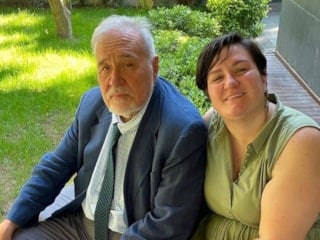 İlber Ortaylı ve kızı Tuna Ortaylı'nın benzerliği