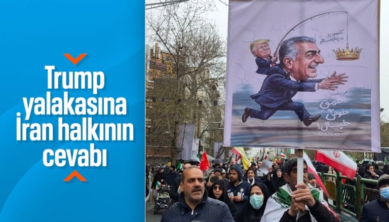 İranlılar Pehlevi için pankart hazırladı: Hayalperest aptal