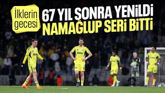 Fenerbahçe, 67 yıl sonra Fatih Karagümrük'e mağlup oldu