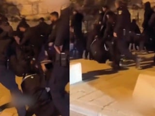 İsrail polisinden namaz kılan Filistinlilere sert müdahale